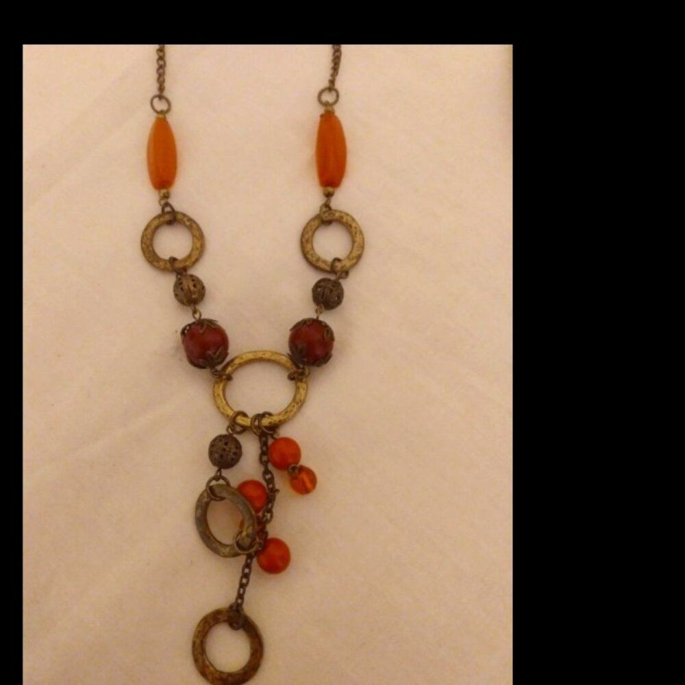 Vintage Orange and Red Necklace